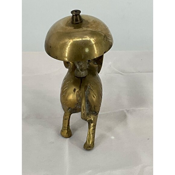 Vintage Brass‎ Elephant Bell Figurine With Patina Hotel Bell Reception Good Luck - Picture 5 of 9